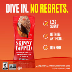 SKINNYDIPPED almond texture detail revealing roasted crunch and protein-packed interior