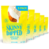 SKINNYDIPPED front packaging showing five resealable lemon bliss bags and convenience