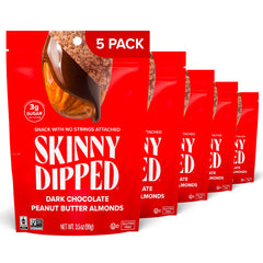 SKINNYDIPPED front packaging showing resealable bag and branding benefit