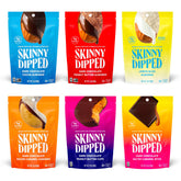 SKINNYDIPPED front packaging showing variety pack and benefits