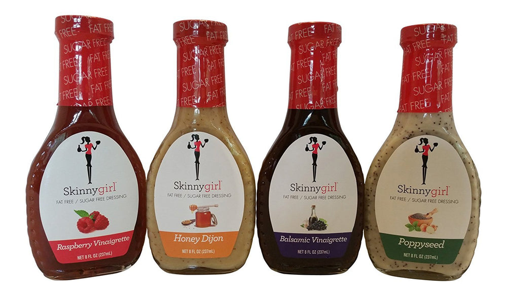 Skinnygirl variety pack front packaging showing four 8oz bottles with calorie-conscious benefits