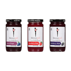 Skinnygirl variety pack front view showing three jars and clear flavor labels for quick selection benefit