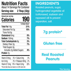 SKIPPY creamy peanut butter label close-up highlighting ingredients and quality