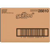 Skittles front packaging 4 lb box showing full bulk supply and easy storage
