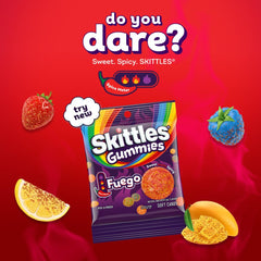 SKITTLES Fuego opened bag poured into a bowl ready for sharing benefit