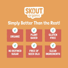 Skout Organic nutrition label and ingredient list highlighting organic quality