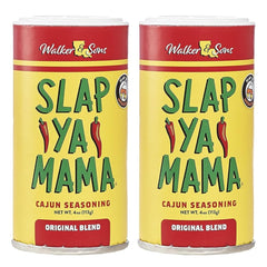 SLAP YA MAMA front packaging showing two 4 oz canisters and brand benefit