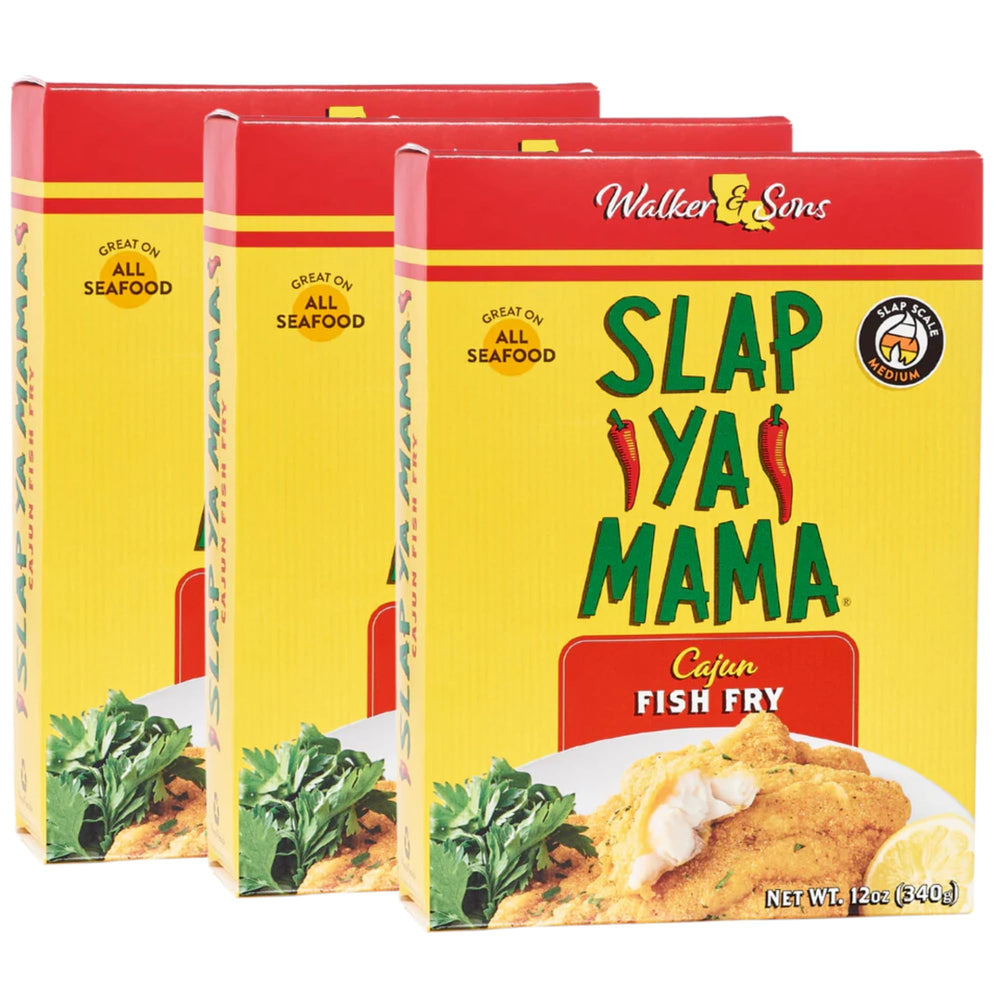 SLAP YA MAMA front packaging showing three boxes and product branding for pantry convenience