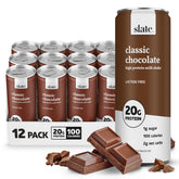 Slate front packaging showing 12-can box and clear branding for convenient storage