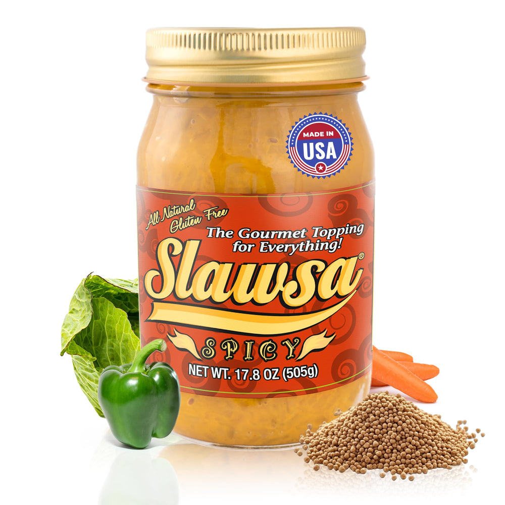 Slawsa front jar label showing brand and clean ingredients benefit