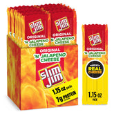 Slim Jim front packaging showing 14-count box and convenience for snacking