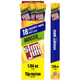 Slim Jim front packaging showing Honey BBQ flavor and count for quick selection
