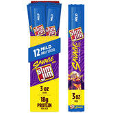 Slim Jim Savage front packaging showing 12-count box and 3.0 oz sticks for handy supply