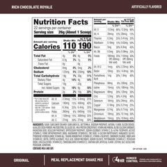 Prepared SlimFast chocolate shake in glass illustrating convenient meal replacement