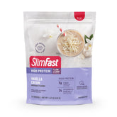 SlimFast front packaging showing Vanilla Cream and 26 servings for convenient meals