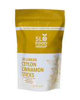 Slofoodgroup front packaging showing sealed 8 oz cinnamon quills and brand