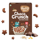 slurrp farm front packaging showing 300g chocolate ragi cereal and benefits