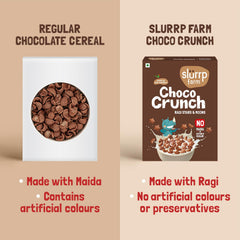 slurrp farm spoonful of cereal with milk illustrating quick breakfast