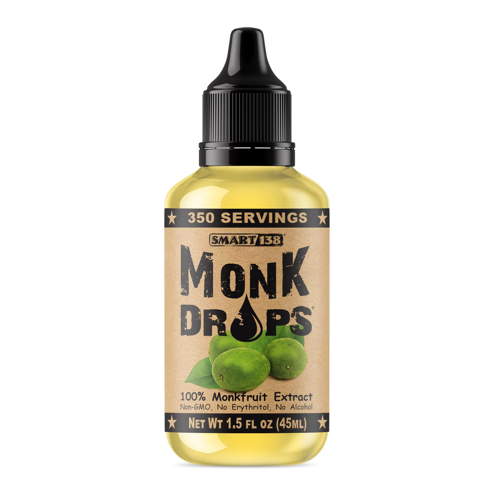 Smart138 Monk Drops front bottle view showing label and compact size benefits