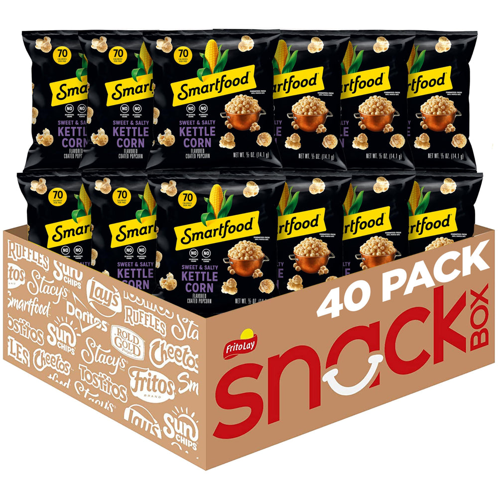 Smartfood front packaging showing kettle corn bag and easy grab convenience