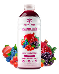 Smartfruit front label bottle showing brand and natural fruit benefits