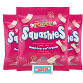 Smarties Squashies front packaging shows brand and raspberry cream flavor benefits