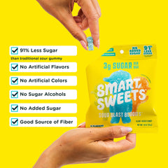 SmartSweets assorted flavors laid out displaying five fruit varieties and visual appeal