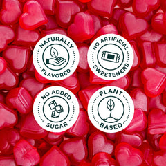 SmartSweets close-up of gummy texture highlighting soft chew and bright strawberry flavor