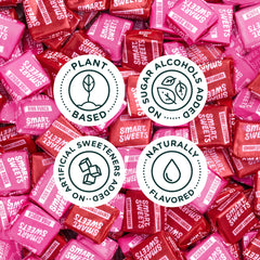 SmartSweets open bag revealing Cherry Lemonade and Pink Punch pieces for easy snacking