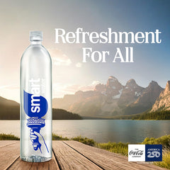 smartwater close-up label highlighting vapor-distilled process and clarity