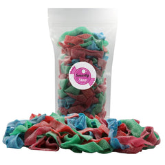 Smarty Stop gummy belts in hand to show length and portioning scale