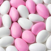 Smarty Stop front packaging showing pastel pink and white almonds and bulk quantity benefit