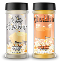 Smash Seasonings front packaging showing two cheddars and bold flavor