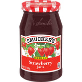 Smucker's front packaging showing six 12-ounce jars, convenient pantry supply