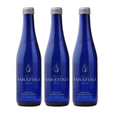 Snack Mass Saratoga front packaging shows three glass bottles and elegant look