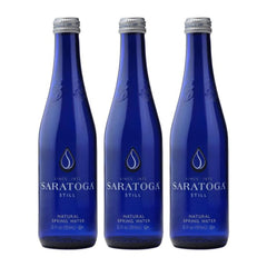 Snack Mass Saratoga front packaging shows three glass bottles and elegant look