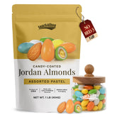 Snackathon front of packaging showing pastel candies and resealable bag for easy storage