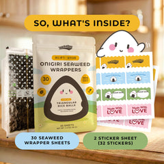Snackathon sheet next to ruler showing size for reliable onigiri wrapping
