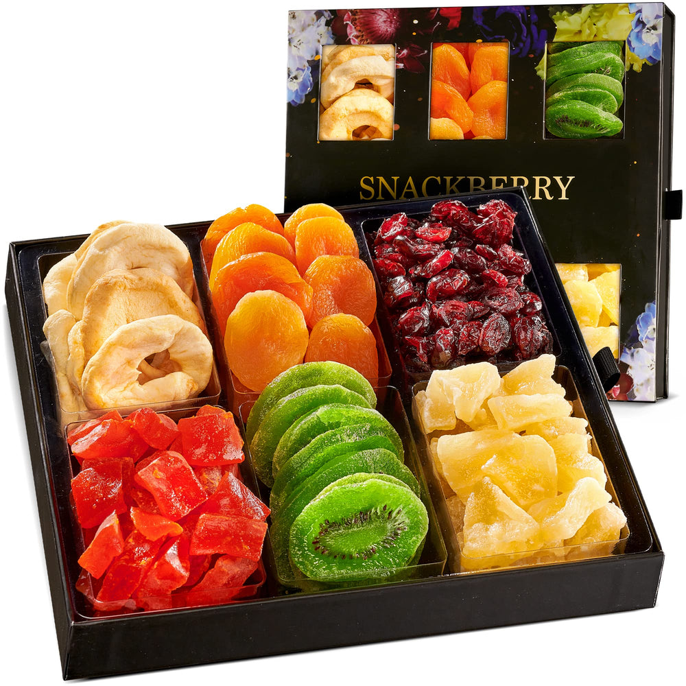 Snackberry drawer box front view showing elegant window and gifting appeal