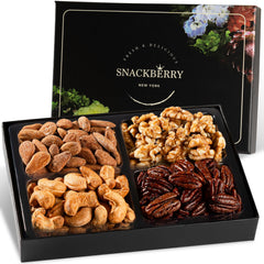 Snackberry front packaging showing elegant gift-ready box and fresh assortment