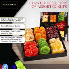 Snackberry gift box on a table styled for gifting and entertaining