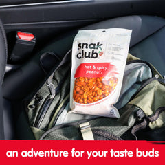 Snak Club peanuts held in hand showing portion size and convenience