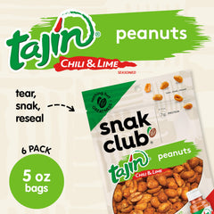 Snak Club close-up of roasted Tajin peanut texture, crisp seasoning visible for taste appeal