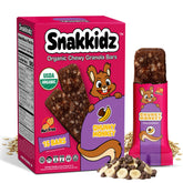 Snakkidz front packaging showing Chunky Monkey benefits and organic badge