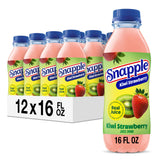 Snapple front packaging showing Kiwi Strawberry bottle and bright label benefit refreshment