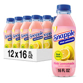 Snapple bottle front packaging showing vibrant pink lemonade and brand