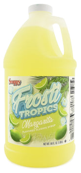 SNAPPY Frosti Tropics front jug showing label and resealable cap, clear identification benefit