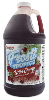 SNAPPY Frosti Tropics wild cherry front jug showing label and resealable cap for easy storage