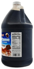 SNAPPY root beer syrup pouring over shaved ice highlighting easy pour and even flavoring