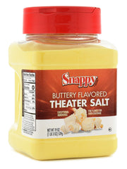 Snappy fine flake theater salt close-up showing texture for superior kernel adherence